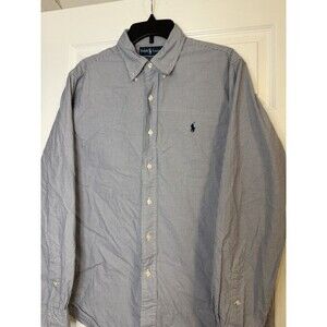 Ralph Lauren Mens 16.5/42 Button Down Custom Fit Dress Shirt PBlue